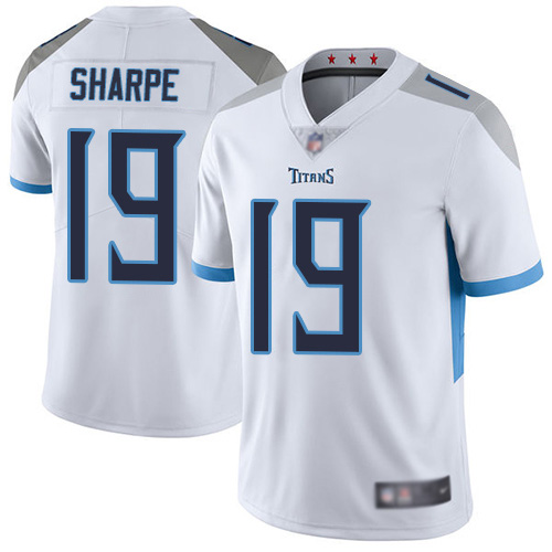 Tennessee Titans Limited White Men Tajae Sharpe Road Jersey NFL Football #19 Vapor Untouchable